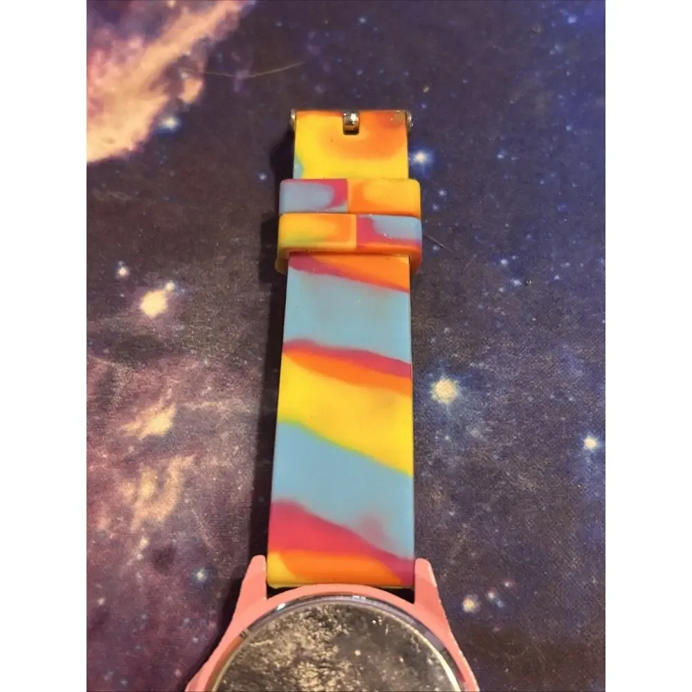 Geneva Multicolored Pink Case Women’s Quartz Watch